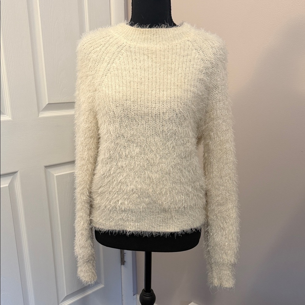 Cozy White Fuzzy Sweater